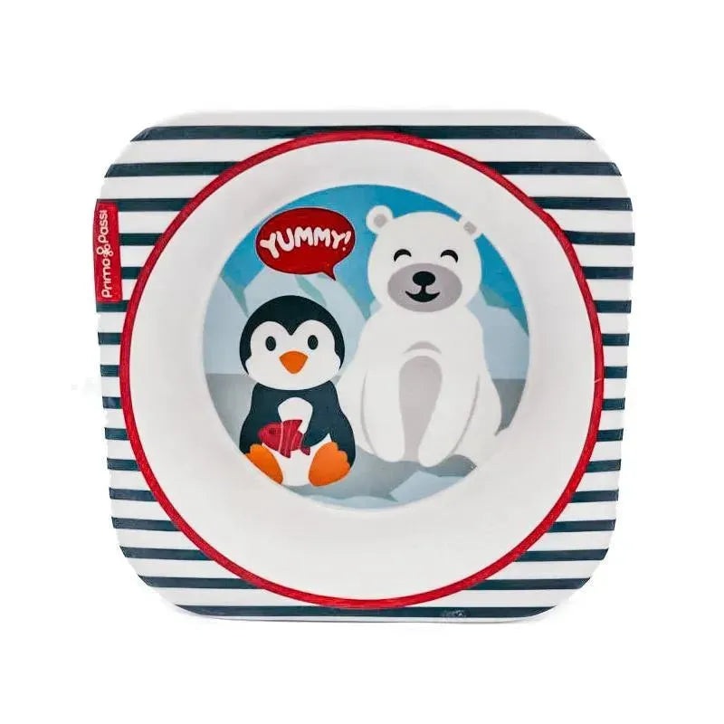 Primo Passi – Bamboo Fiber Kids Square Bowl, Winter Friends