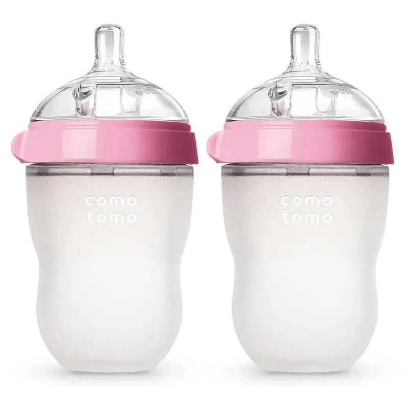 Comotomo – 2Pk Natural Feel Baby Bottle, Pink (8Oz)