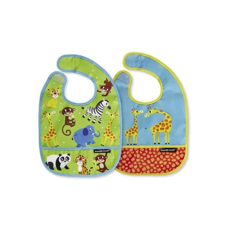 Crocodile Creek Bibs 2 Go Set of 2 Bibs – Little Jungle