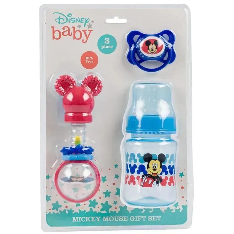 Cudlie – 3Pk Mickey Mouse Baby Set on Card Rattle
