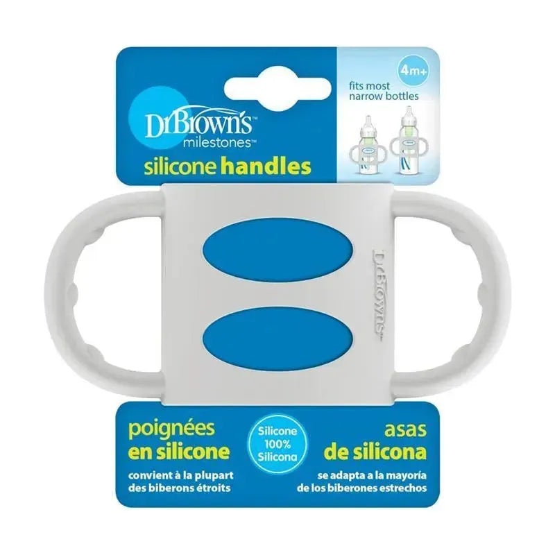 Dr. Brown’s 100% Silicone Narrow Baby Bottle Handles, Gray