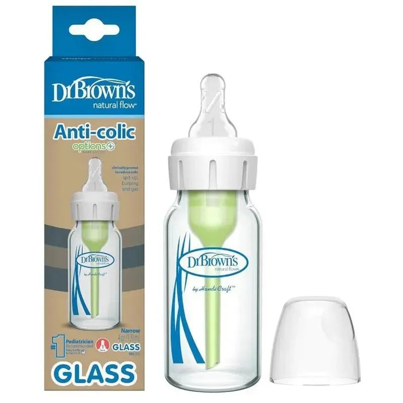 Dr. Brown’s – 4 Oz Options+ Glass Narrow Baby Bottle, 1Pk