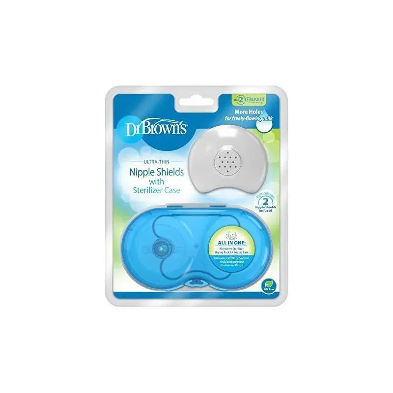 Dr. Brown’s Nipple Shields 2Pk With Sterilizer Case, Size 2