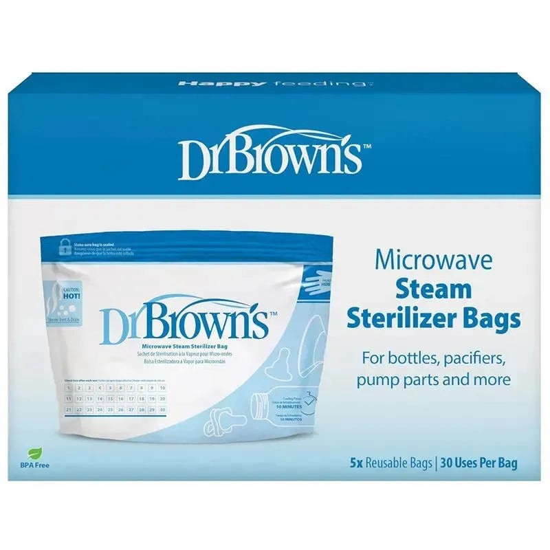 Dr. Browns – 5Pk Microwave Steam Sterilizer Bags for Baby Bottles