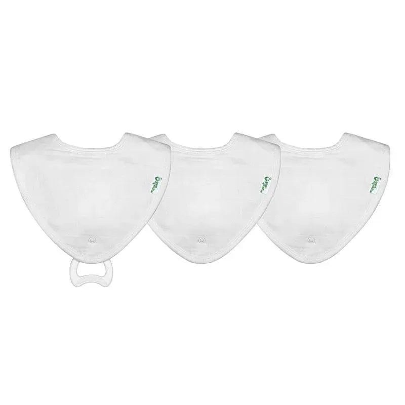 Iplay – 3 Pk Muslin Stay-Dry Teether Bibs, White 0/12 Months