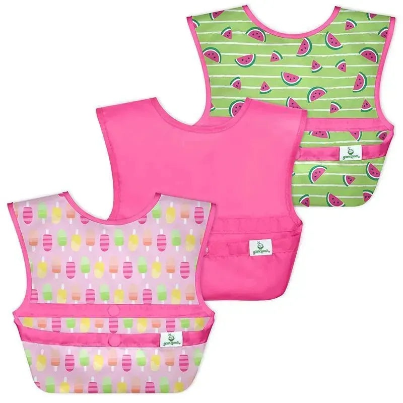 Iplay – Snap & Go Easy-Wear Bibs (3Pk), Pink Popsicles, 9/18 Months