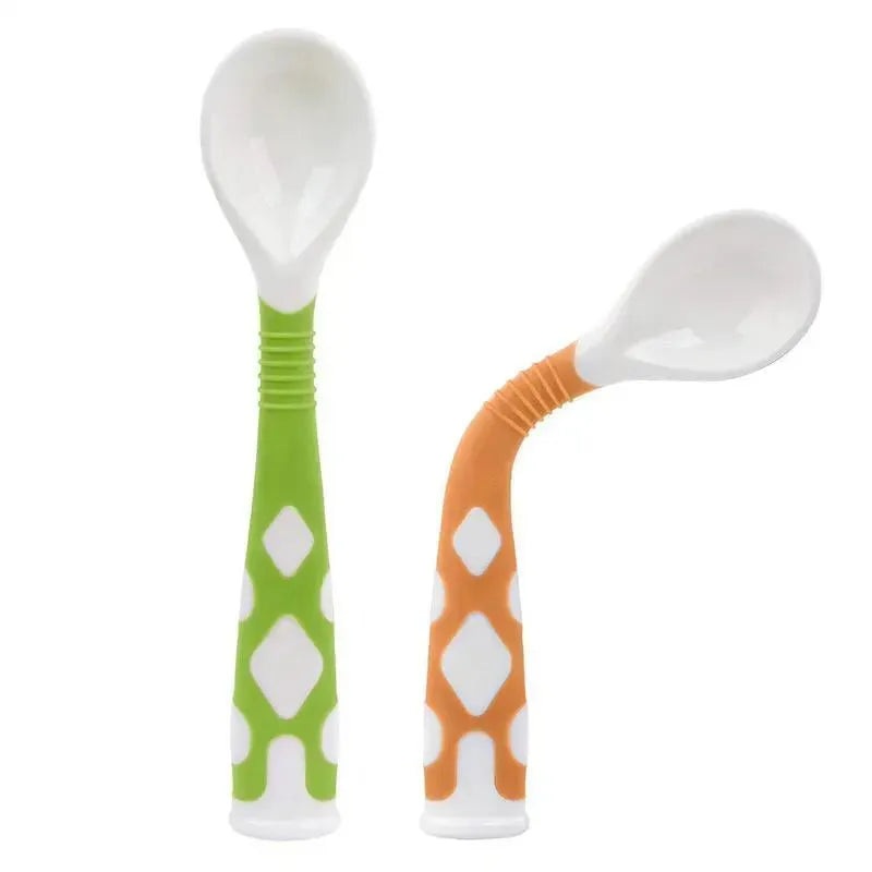 Kushies Silibend Bendable Spoon 2-Pack (Lime/Orange)