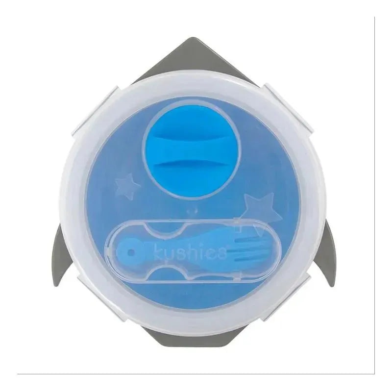 Kushies Silibox Silicone Container, Blue | Baby Food Storage Container