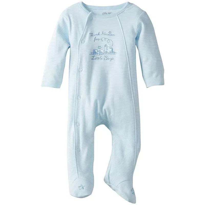 Little Me Baby Boys’ Footie, White/Light Blue