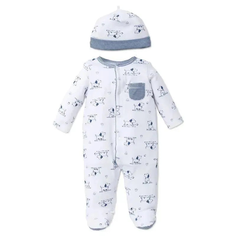 Little Me Puppy Toile Footie with Hat