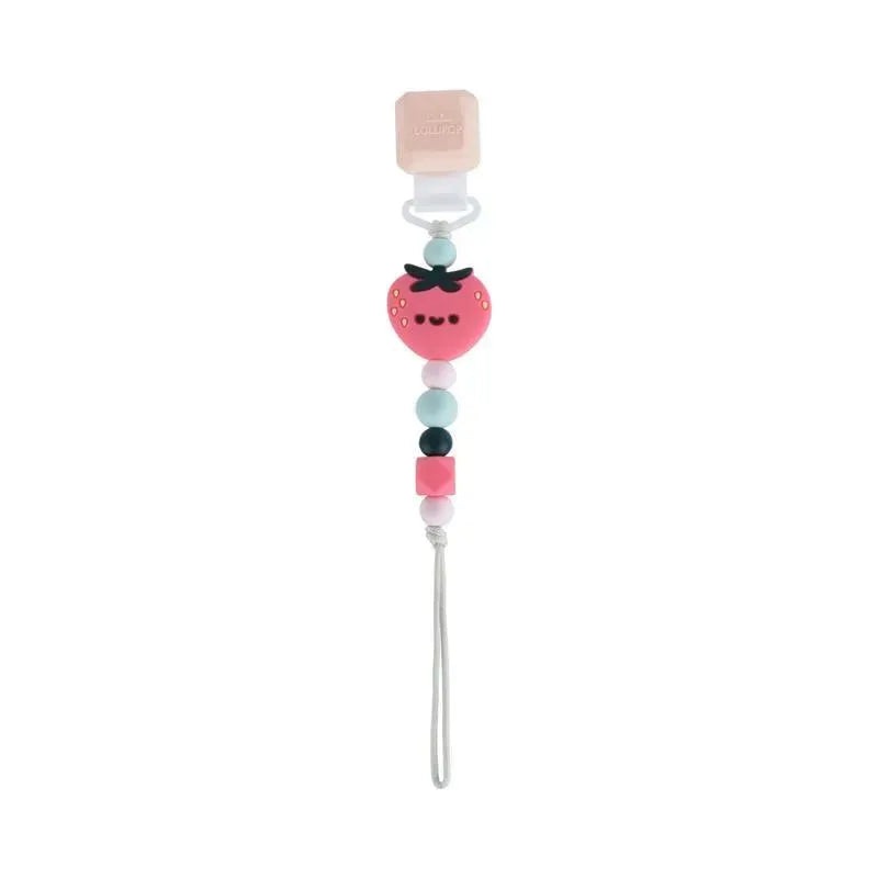 Loulou Lollipop – Darling Pacifier Clip, Strawberry