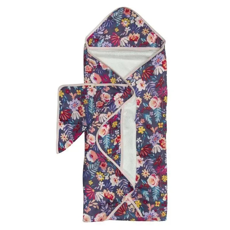 Loulou Lollipop – Hooded Towel Set, Dark Field Flowers