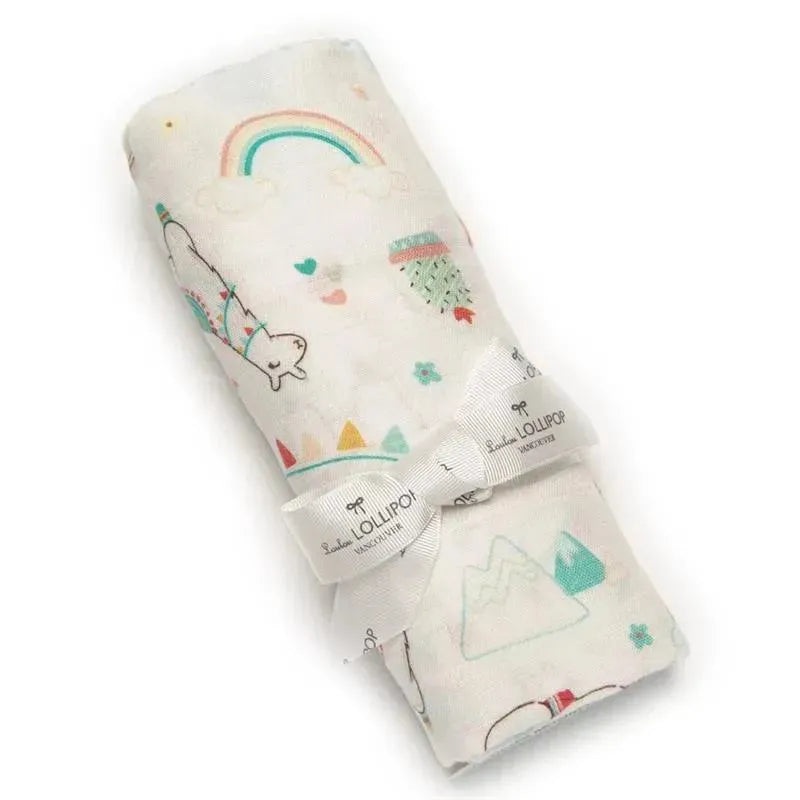 Loulou Lollipop – Llama Rainbow Swaddle Blanket 1Pk