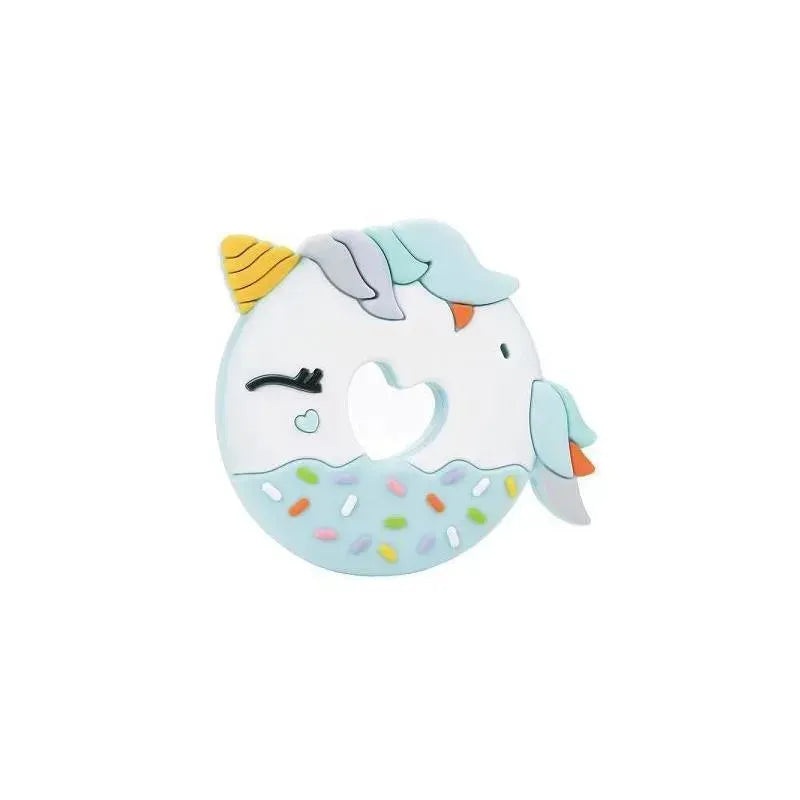 Loulou Lollipop Silicone Teether – Blue Unicorn Donut