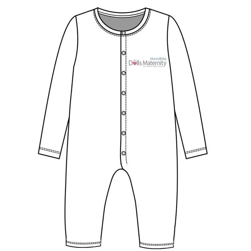 Macrobaby Doll’s Maternity – White Long Sleeve Baby Romper