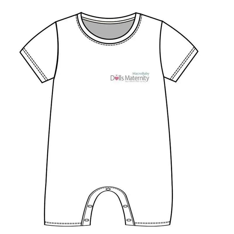 Macrobaby Doll’s Maternity – White Short Sleeve Baby Romper