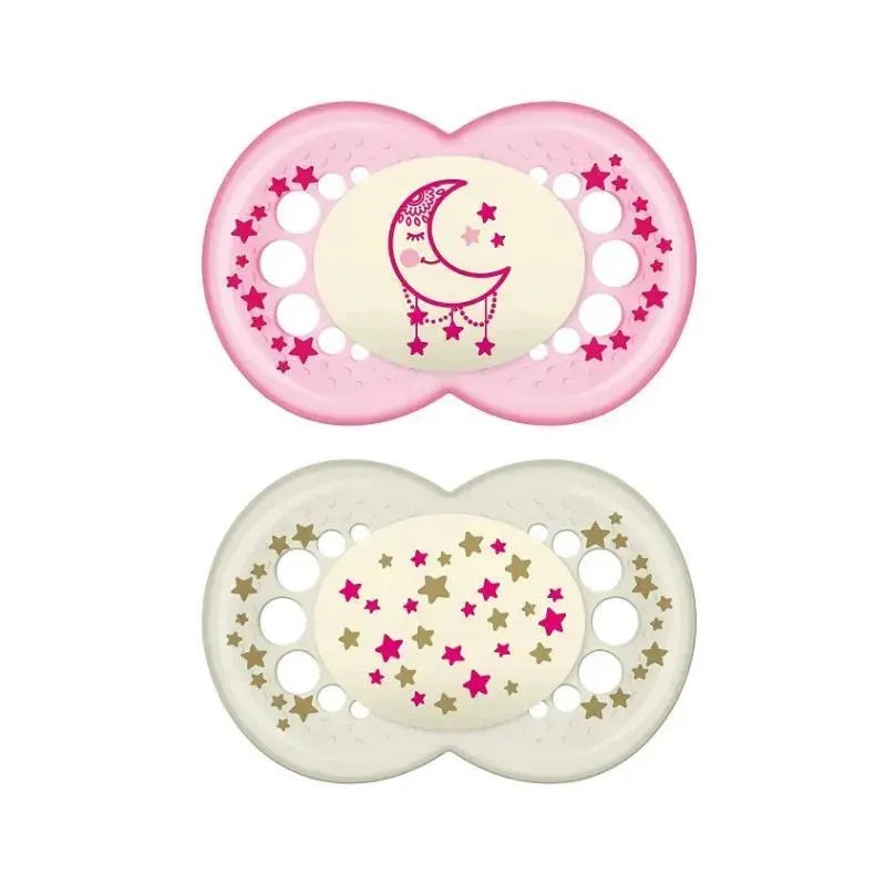 Mam Girls’ Night Pacifiers, 6M+
