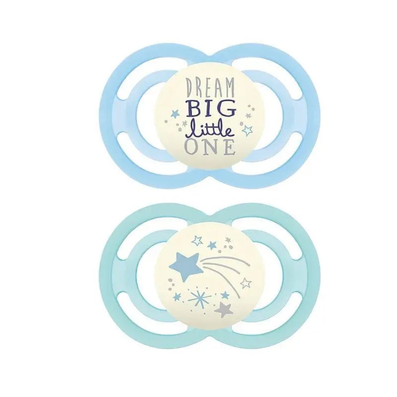 Mam 2-Pack 6+ Months Perfect Night Pacifier – Blue