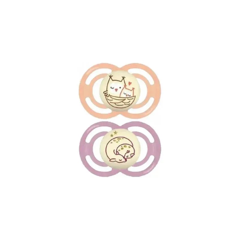 Mam 2-Pack 6+ Months Perfect Night Pacifier – Pink/Purple