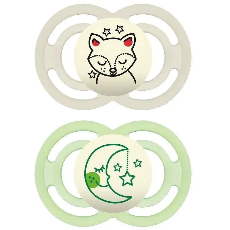 Mam 2-Pack 6+ Months Perfect Night Pacifier – Yellow/Green