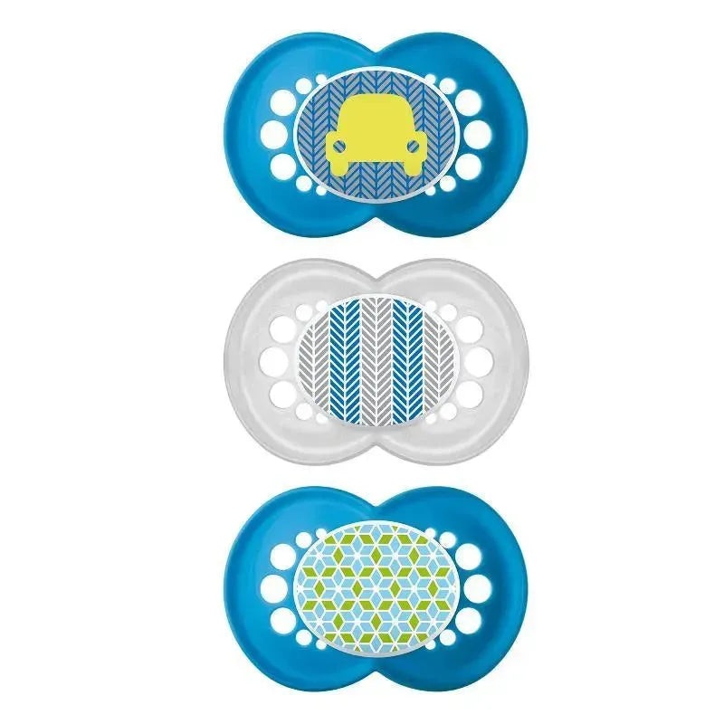 MAM 3-Pack 6+ Months Trends Pacifiers – Blue/Green