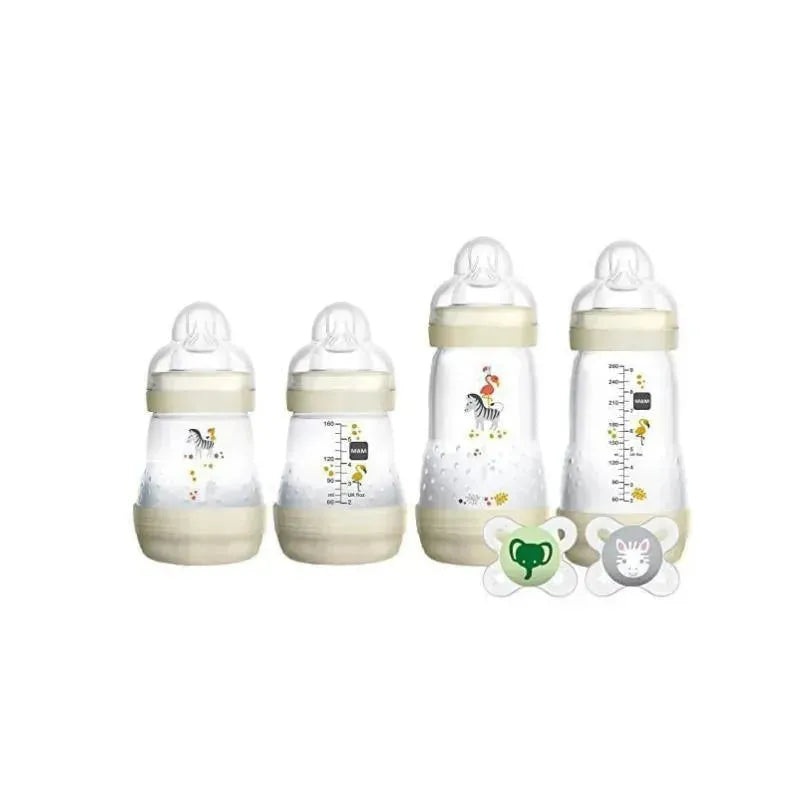 Mam Feed and Soothe Gift Set, 6-Piece Baby Bottle & Pacifier Set, Colors May Vary