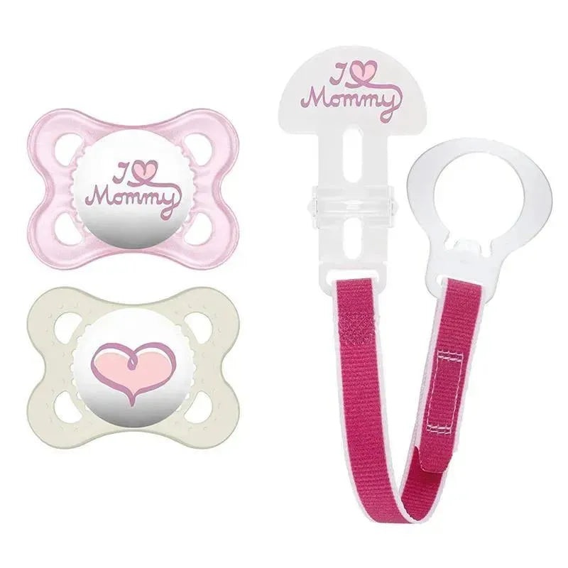 Mam – Love & Affection Pacifiers & 1 Clip Mommy – 0 – 6 M Girl