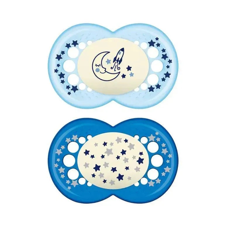 Mam Night 6+ M Pacifiers, Colors May Vary, 2-Pack