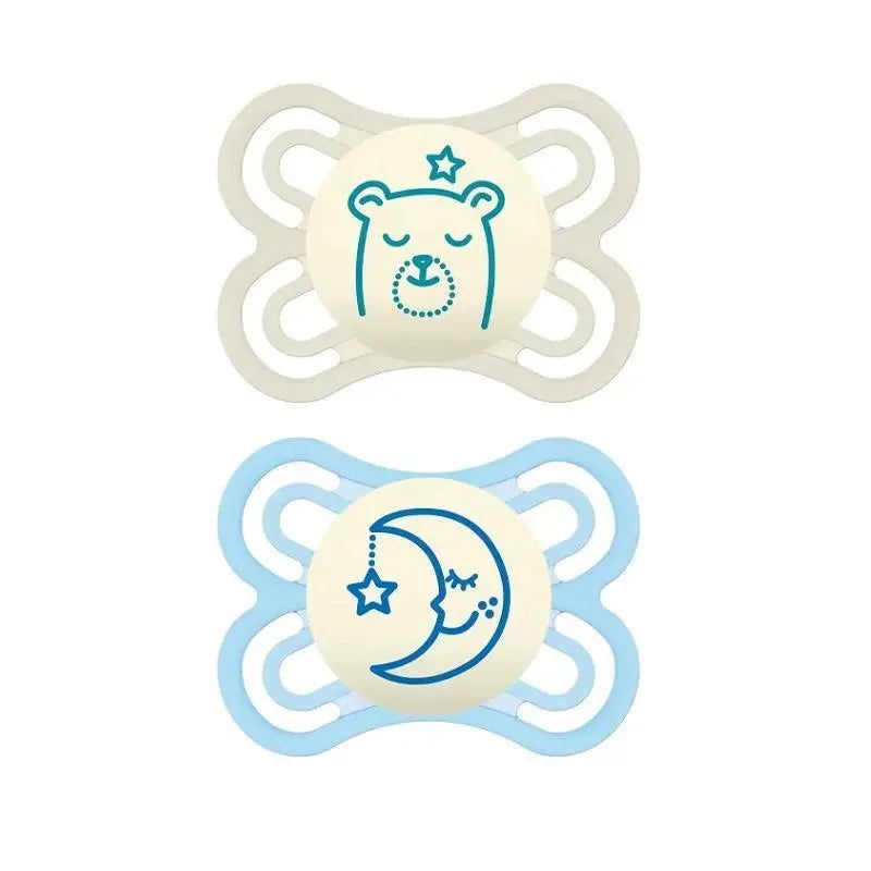 MAM’s 2-Pack 0-6 months Perfect Night Pacifiers – Blue