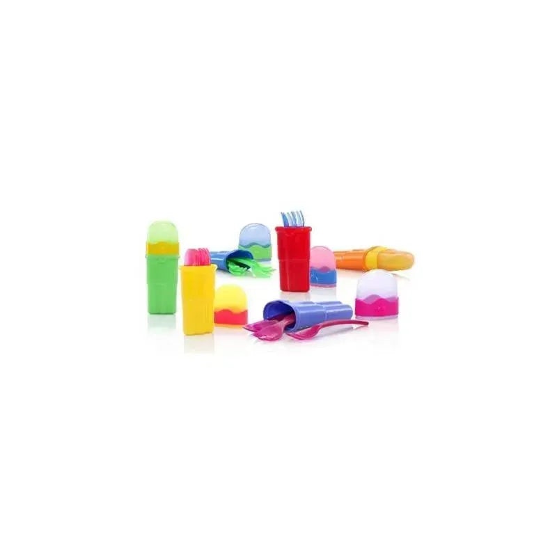Nuby 9Pc Fork&Spoon W/Trvl Case – Colors May Vary