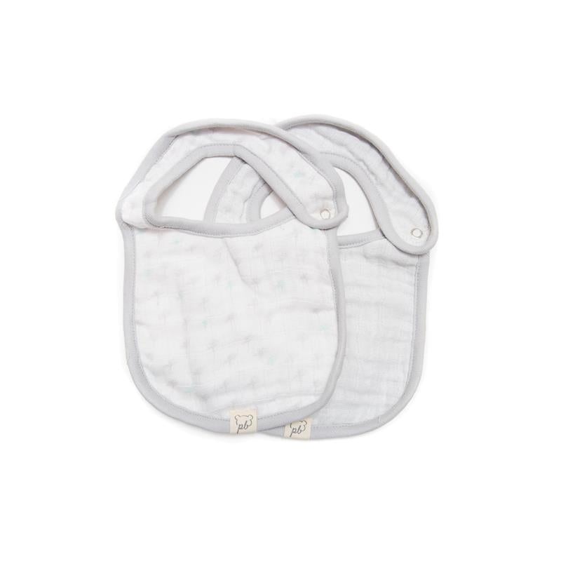 Piccolo Bambino 2pk Grey Muslin Bibs For Baby Boy