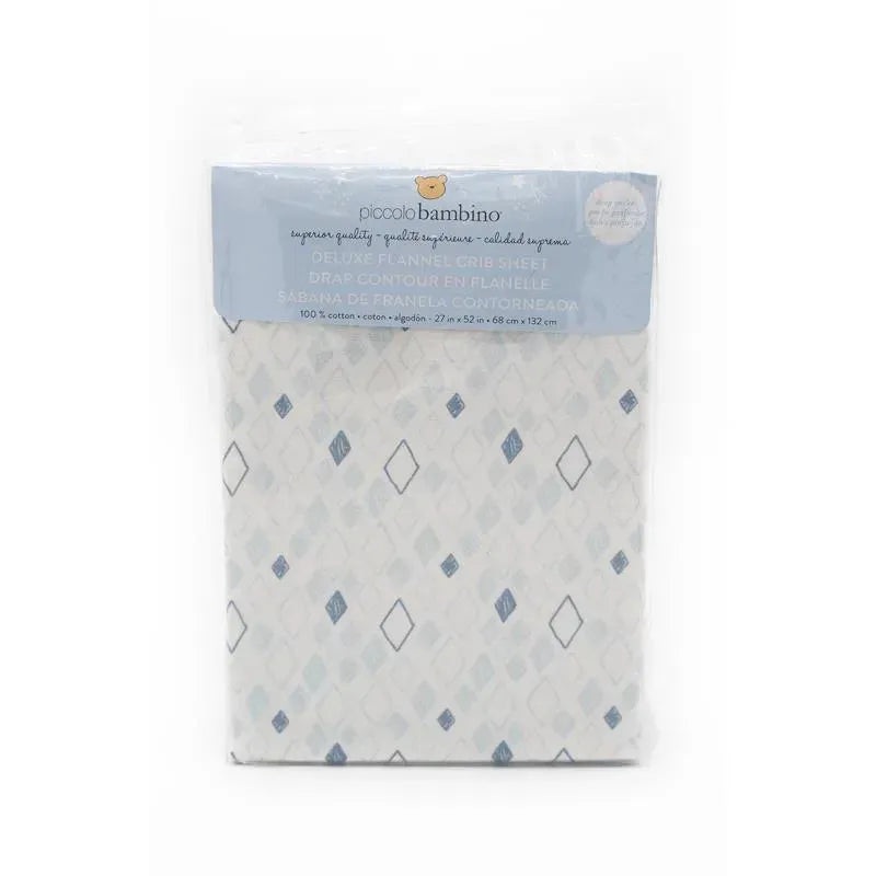 Piccolo Bambino Blue Diamond Crib Sheets