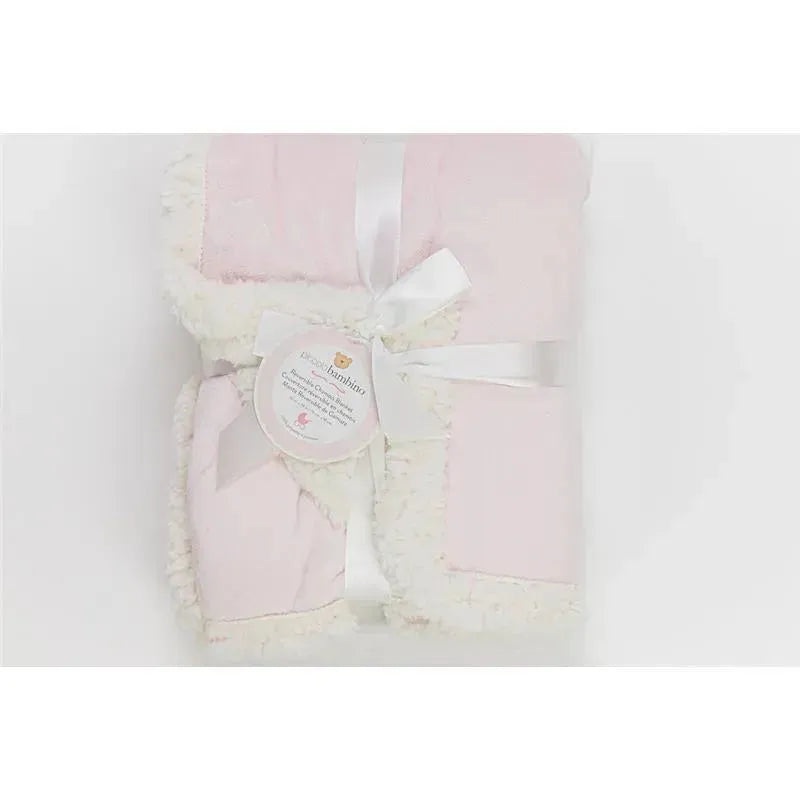 Piccolo Bambino Reversible Chamois Baby Blankets,Pink