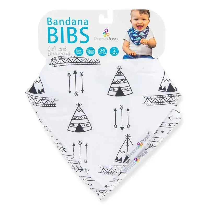 Primo Passi – 2Pk White/Black Arrows Bandana Bib