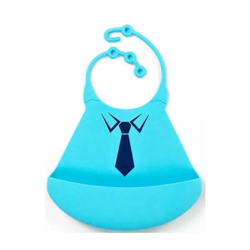 Primo Passi – Silicone Baby Bib, Blue Tie