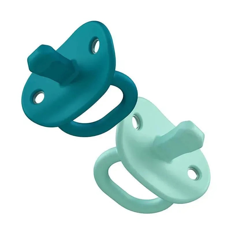 Boon Jewl Orthodontic Pacifier, Silicone Pacifier, Stage 2, 3 months +, Pack of 2, Blue
