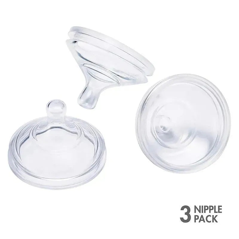 Boon NURSH 3-Pack Standard-Neck Medium-Flow Nipples, Clear