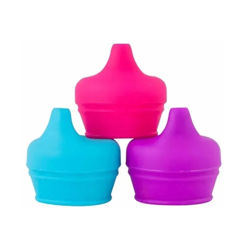 Boon Snug Spout Univesal Silicone Sippy Lids, 9M+ Pink Multi