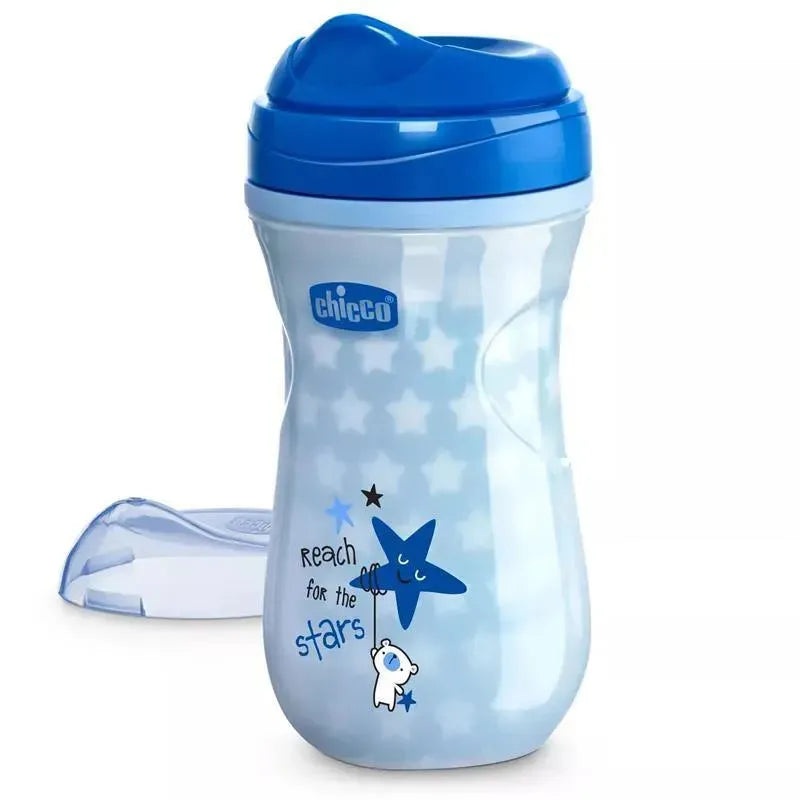 Chicco Glow In Dark Insulated Rim Spout Trainer Cup 9Oz, Blue, 12M+ Blue