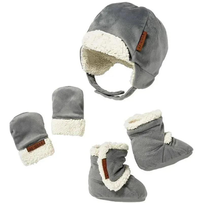 Tomy JJ Cole Winter Hats For Kids, Mittens and Boots Set, Grey