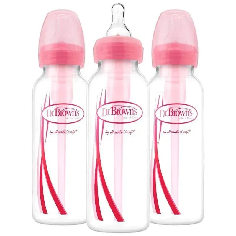 Dr. Brown’s – 3Pk Options Narrow Bottles, 8 Oz, Pink