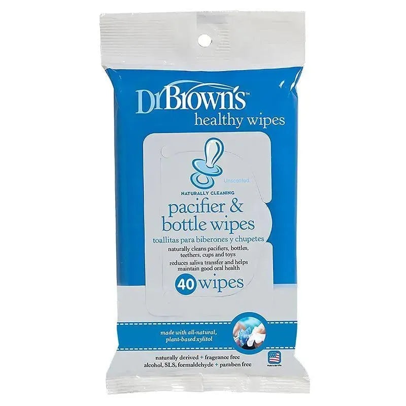 Dr. Brown’s Pacifier And Bottle Wipes, 40-Pack