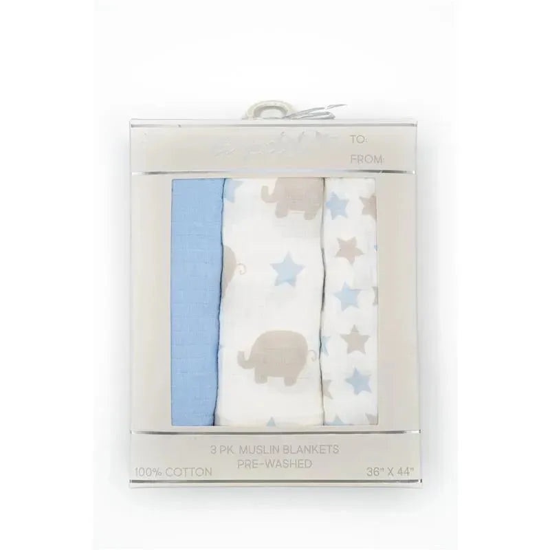 Forever Baby Muslin Swaddle Blankets Blue