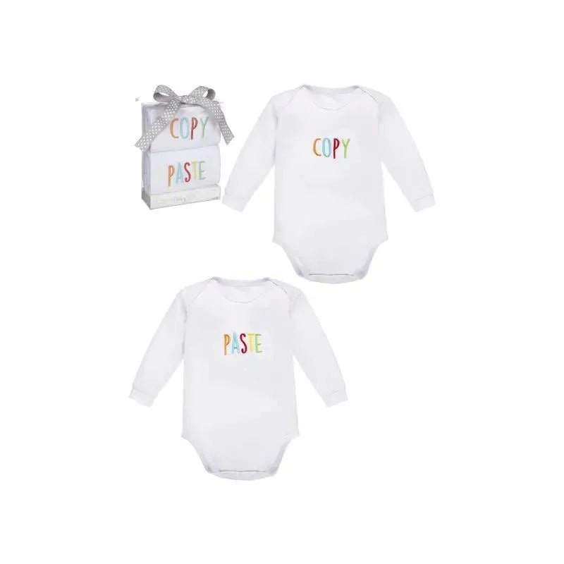 Ganz Copy/Paste Twins Diaper Shirt Set, 3-6M