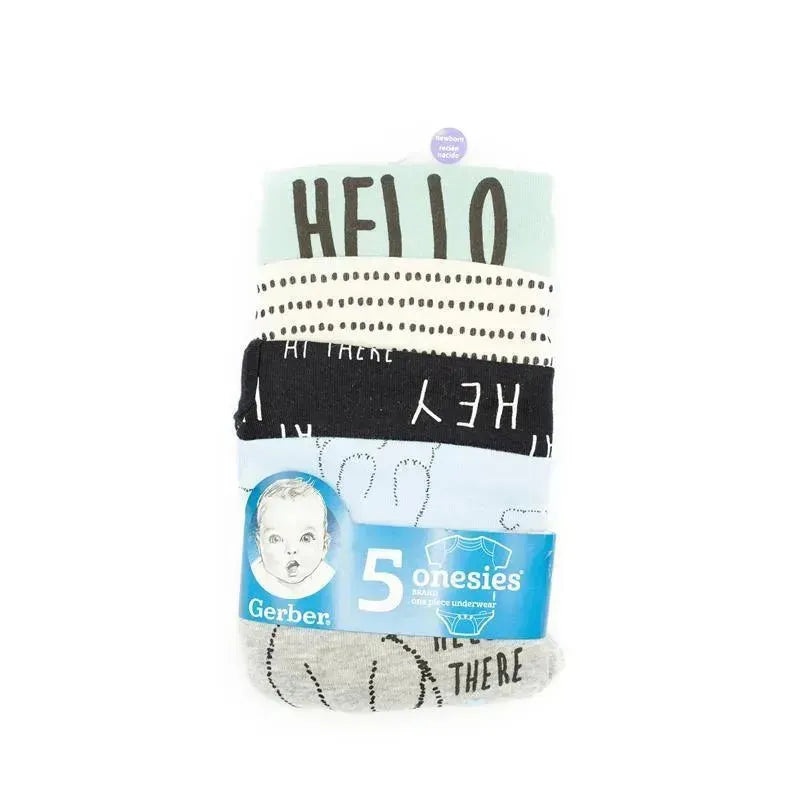 Gerber Bear Packaged 5pk Baby Boy Onesies