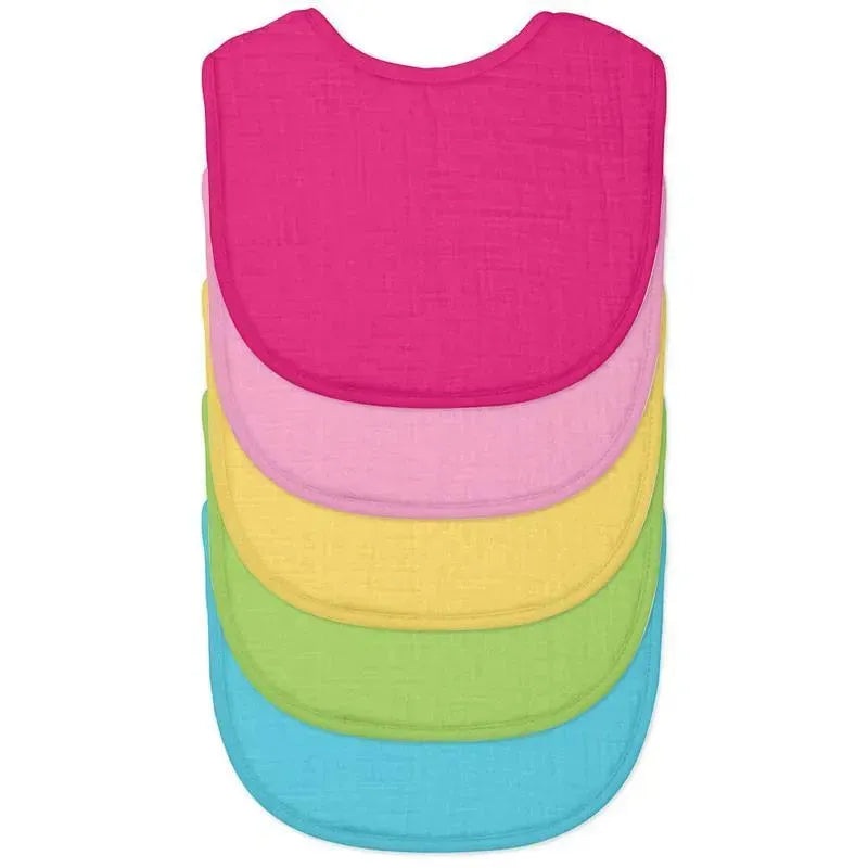 Green Sprouts Girls’ 5-Pack Organic Cotton Muslin Bibs