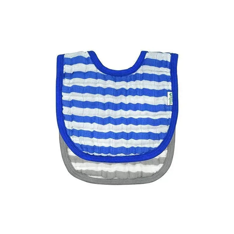 Green Sprouts Muslin Bibs 2-Pack, Royal Blue Set