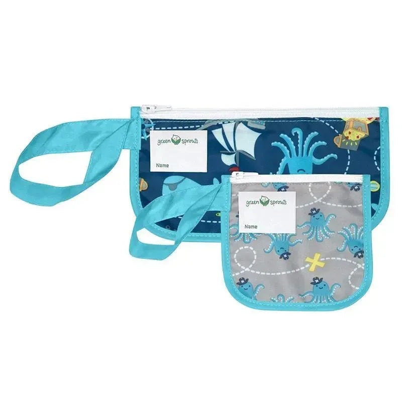 Iplay Baby – Reusable Snack Bags 2 Pack, Aqua Pirate, 6M
