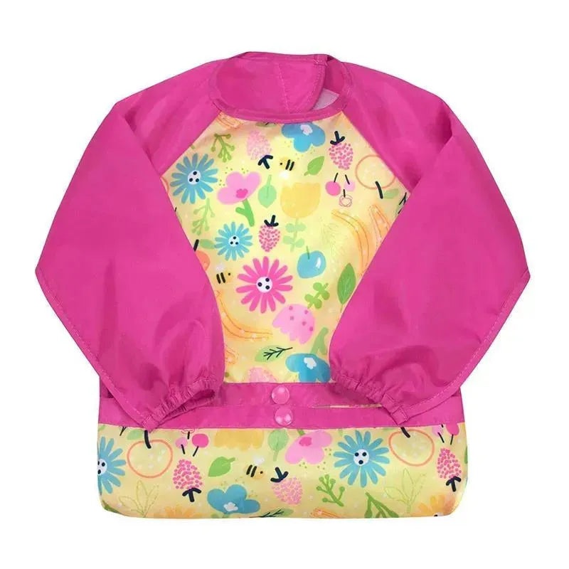 Iplay – Snap & Go Long Sleeve Bib, Pink Bee Floral