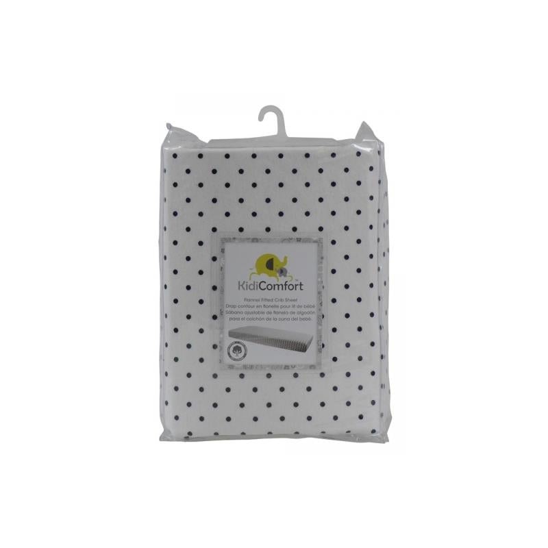 Kidicomfort Cotton Fitted Sheet, Dotted Navy